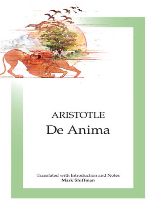 Title details for De Anima by Aristotle - Available